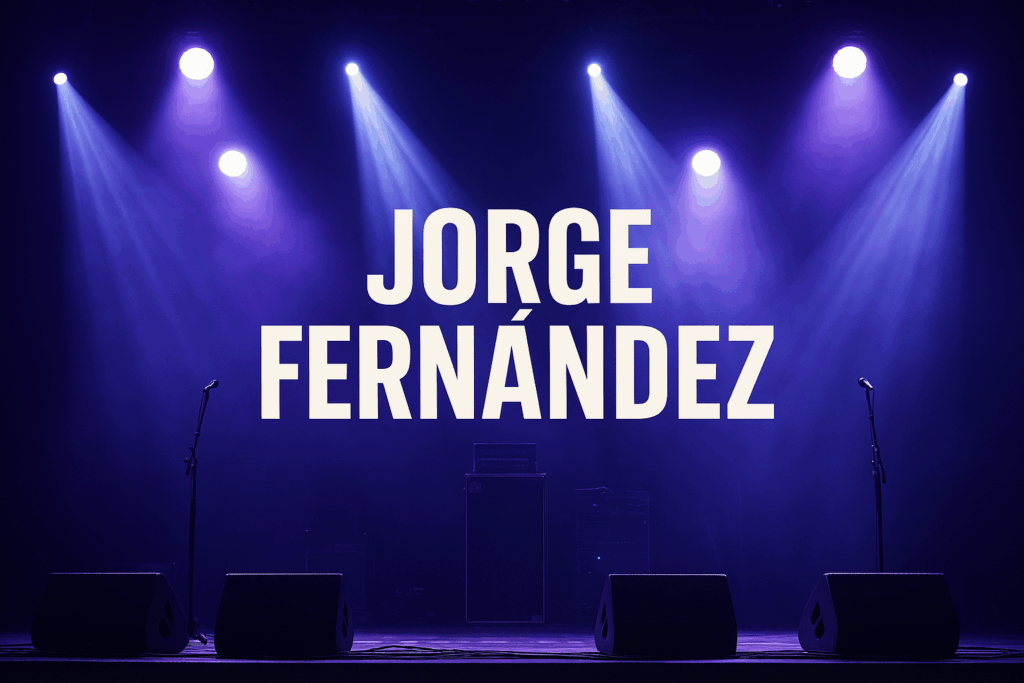 Letras "Jorge Fernández" en un escenario